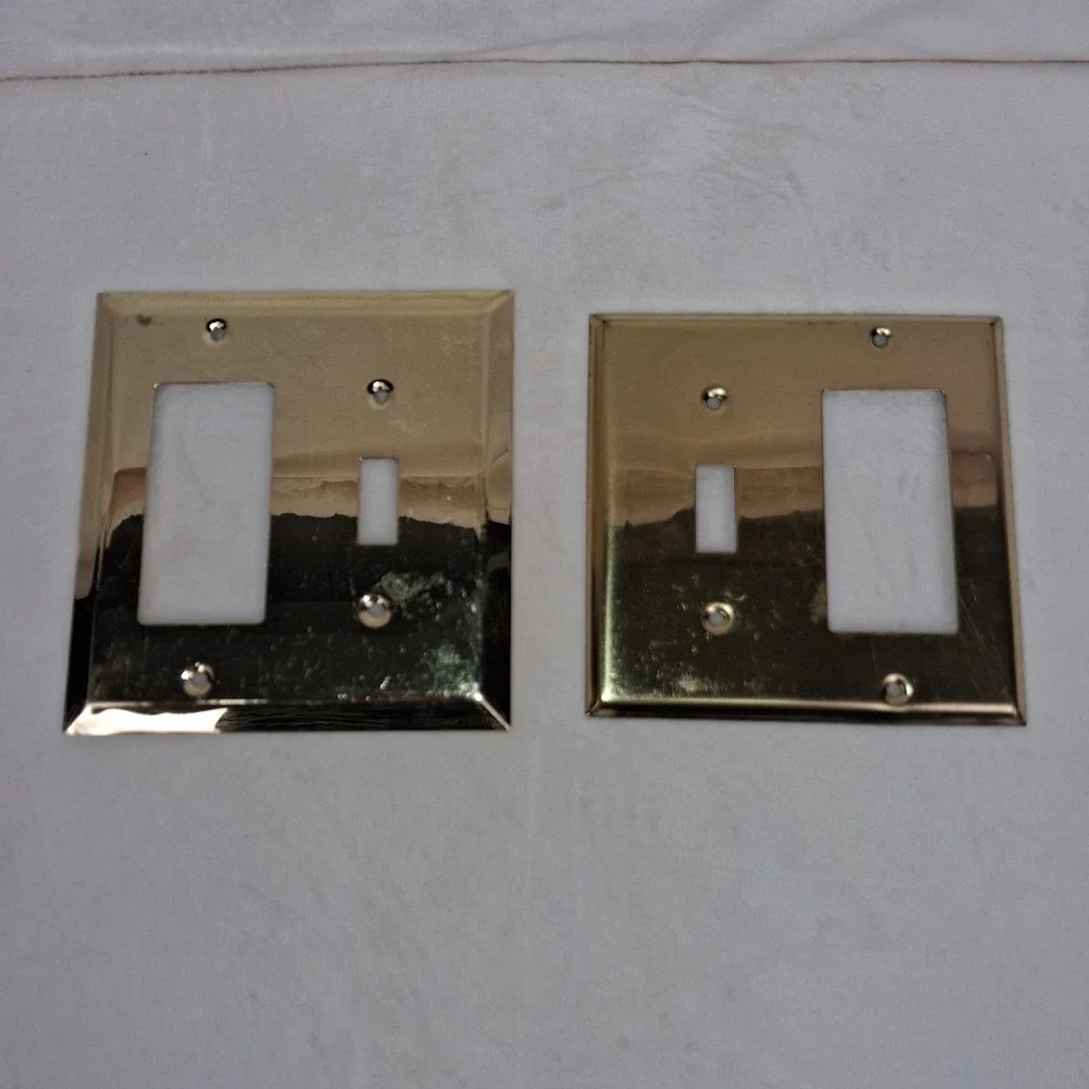 Brass Tone Light Switch Wall Plate Covers Lot of 2 Metal Decorative Home Decor